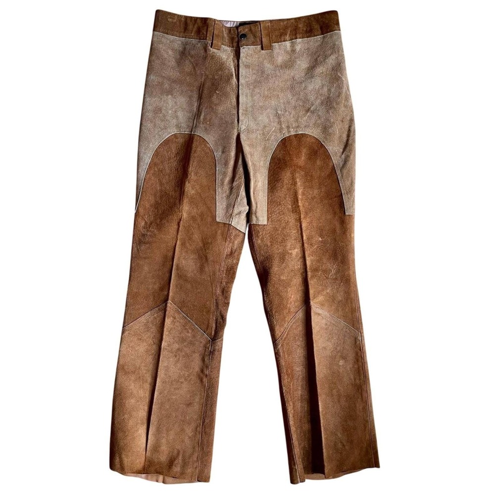 Vintage Penneys Inn Shop Suede Leather Pants Unisex 33W x 30L Western Cowboy 70s
